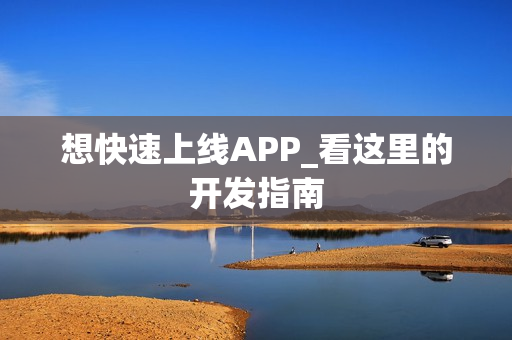 想快速上线APP_看这里的开发指南 想快速上线APP_看这里的开发指南