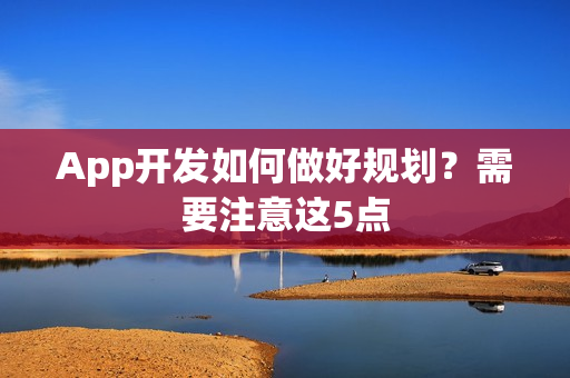 App开发如何做好规划？需要注意这5点