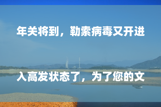 年关将到，勒索病毒又开进入高发状态了，为了您的文件、数据安全，请务必配备硬件防火墙，并且及时购买安全授权。
同时，企业版的安全软件（杀毒、防护）也是必备的。
就算是要节约成本，那备份主机总得有一台吧，
