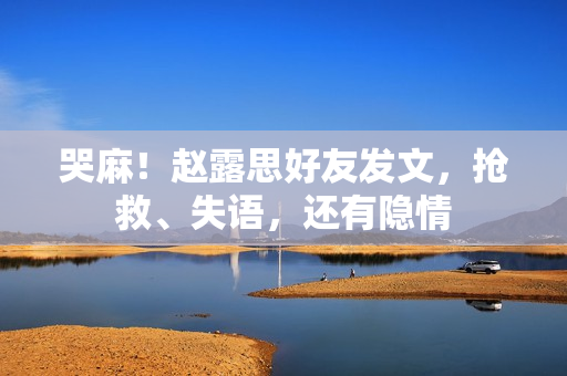 哭麻！赵露思好友发文，抢救、失语，还有隐情