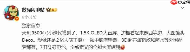 vivo X300s新机配置曝光!1.5K OLED大直屏+2亿像素大底主摄