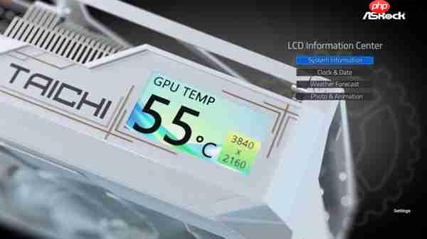 华擎官方确认!RX 9070 XT太极白色版CES发布:带个LCD屏