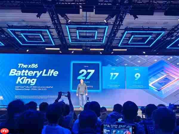 27小时x86续航王!Intel正式发布酷睿Ultra 300系列CPU:游戏性能提升77%