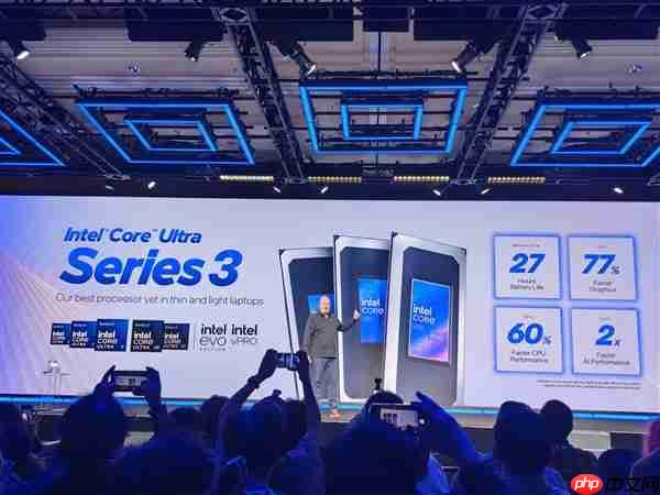 27小时x86续航王!Intel正式发布酷睿Ultra 300系列CPU:游戏性能提升77%