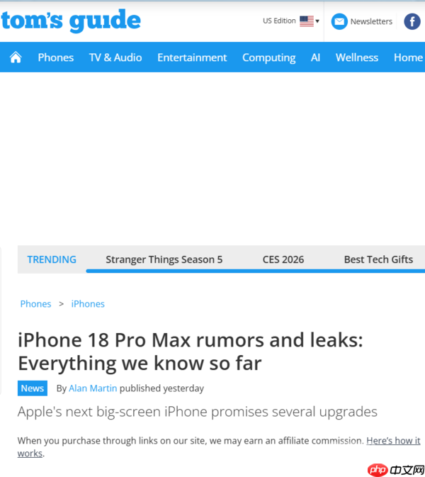 iPhone 18 Pro Max最新爆料：屏下Face ID+可变光圈