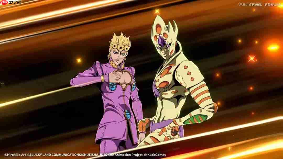 手游《JOJO的奇妙冒险:黄金赞歌》首曝PV&实机发布