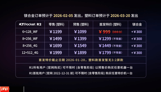 首发999元起!KT R2复古掌机正式发布:双比例屏可选+天玑7300
