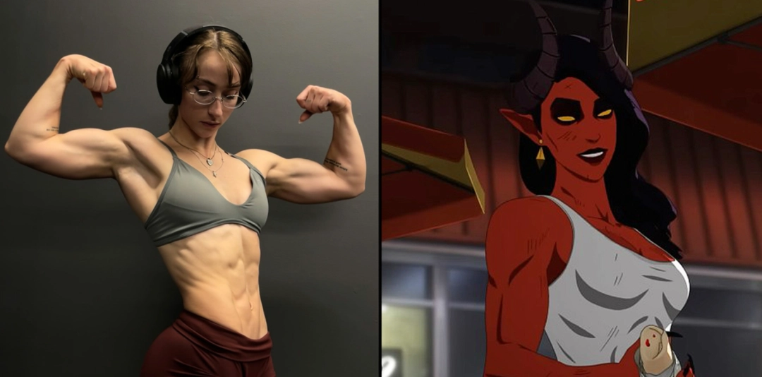 本色出演！肌肉健身美女Cos《超英派遣中心》魔罗芙