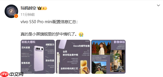 vivo S50 Pro Mini爆料配置汇总：骁龙8 Gen5+90W闪充
