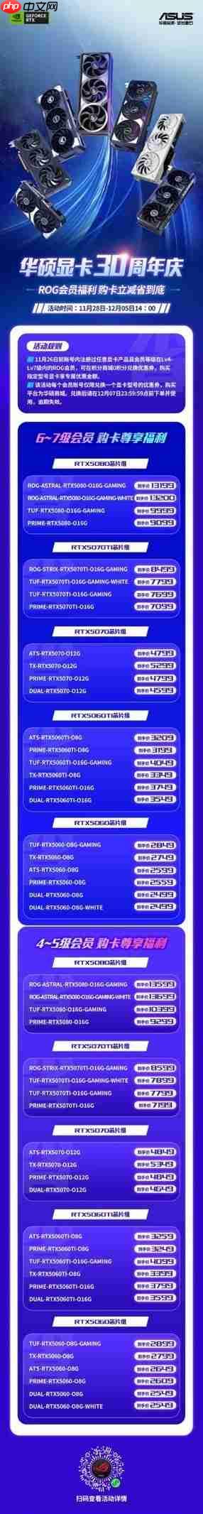 华硕显卡30周年礼遇,立减优惠不停歇!