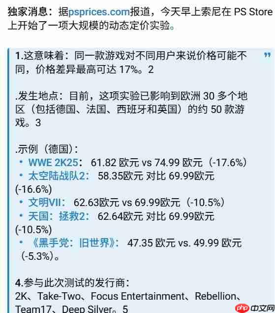不同用户不同价格! 索尼开启账户个性化定价测试