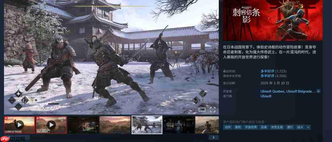 《刺客信条：影》第二年不会推出大型DLC内容