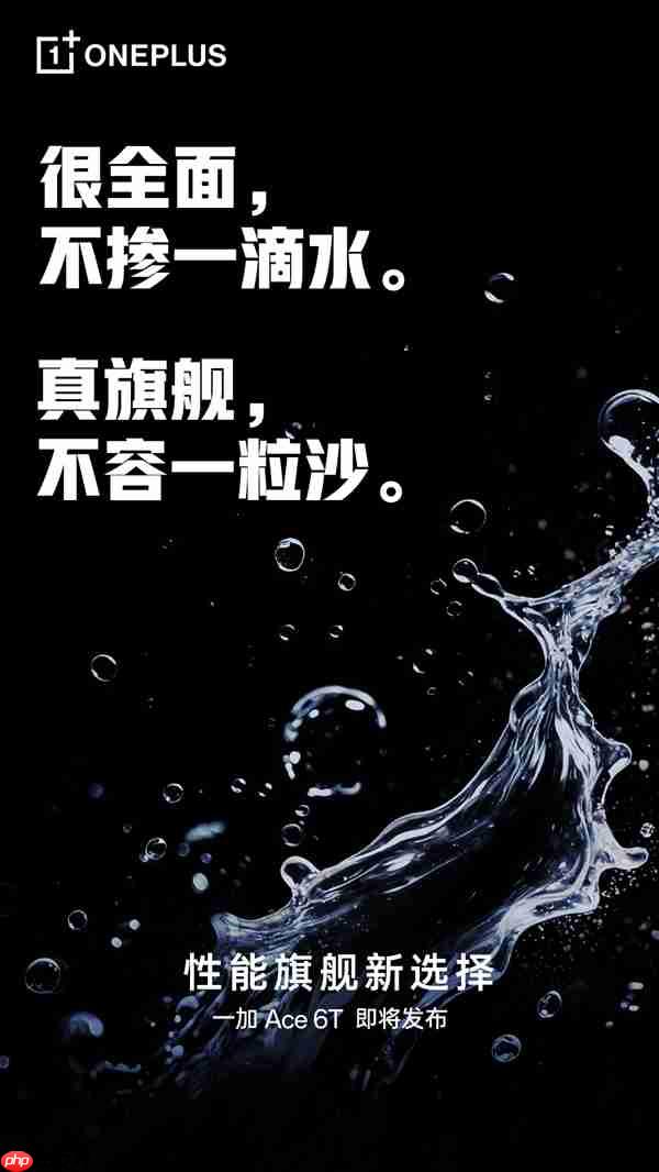 一加Ace 6T支持满级防水：IP66、IP68、IP69、IP69K全部都支持