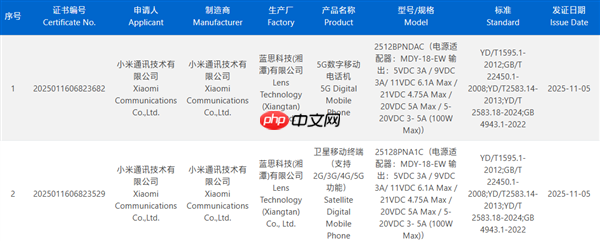 元旦前登场!小米17 Ultra通过认证:顶配支持北斗+天通双卫星