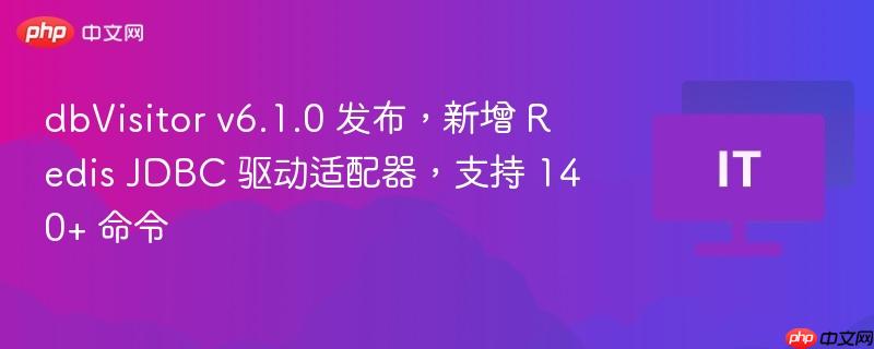 dbvisitor v6.1.0 发布，新增 redis jdbc 驱动适配器，支持 140+ 命令