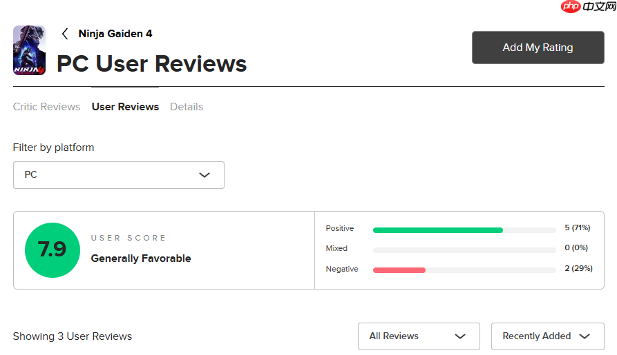 《忍者龙剑传4》M站玩家评分8.4分：音乐超赞 战斗太爽！