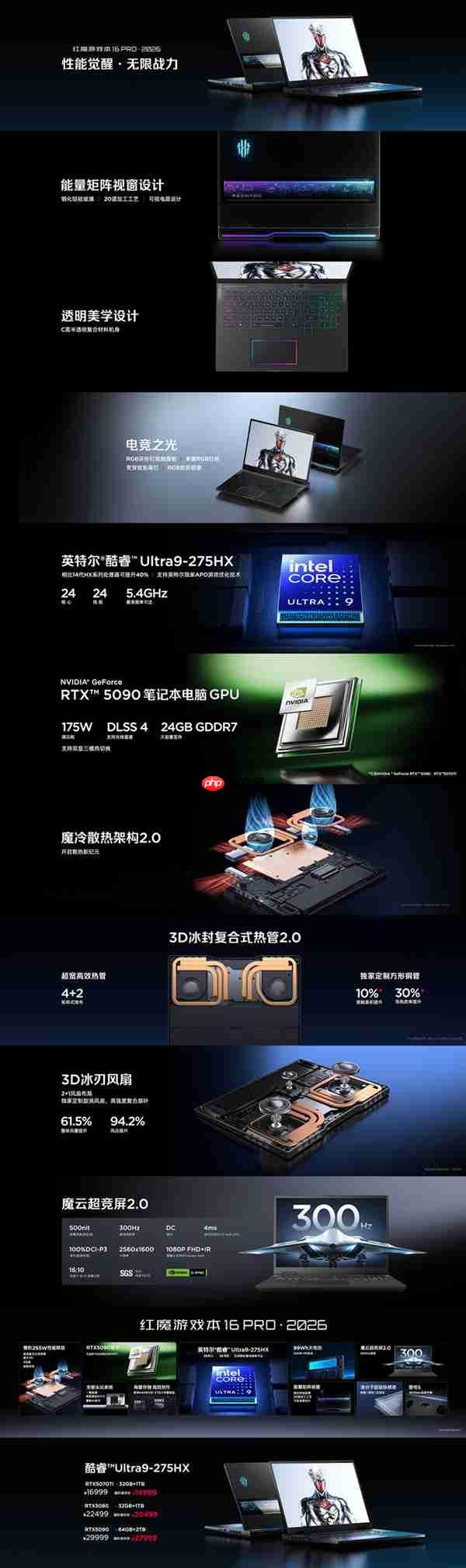 红魔游戏本16 Pro 2026发布：最高配备RTX 5090 14999元起