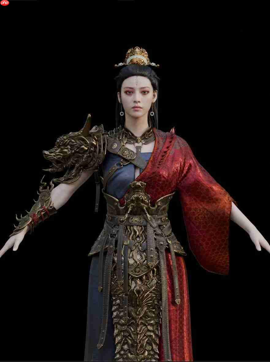 《黑神话：悟空》亢金星君3D模型图  与亢金龙嬉戏