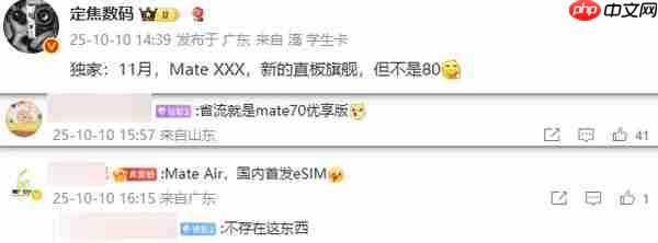 曝华为11月将发布新款Mate系列直板旗舰 并非Mate 80