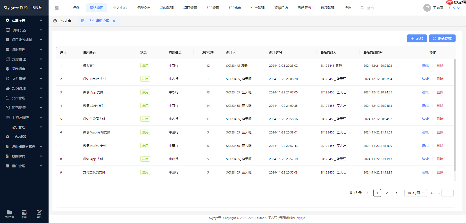 Skyeye 云智能制造办公系统 - Saas v3.17.7 发布