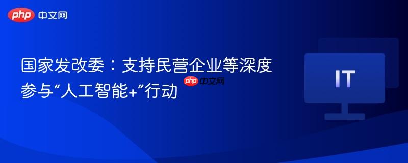 国家发改委：支持民营企业等深度参与“人工智能+”行动