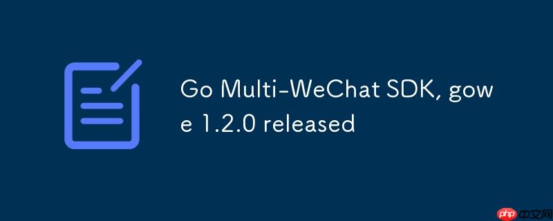 Go 多微信号 SDK , gowe 1.2.0 发布