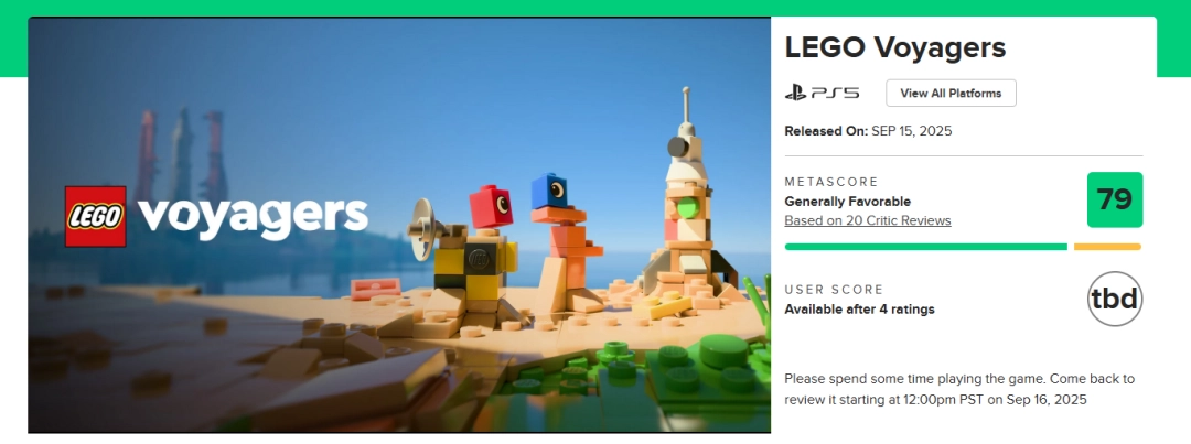 《双影奇境》代餐？《乐高旅行者》IGN8分：意犹未尽