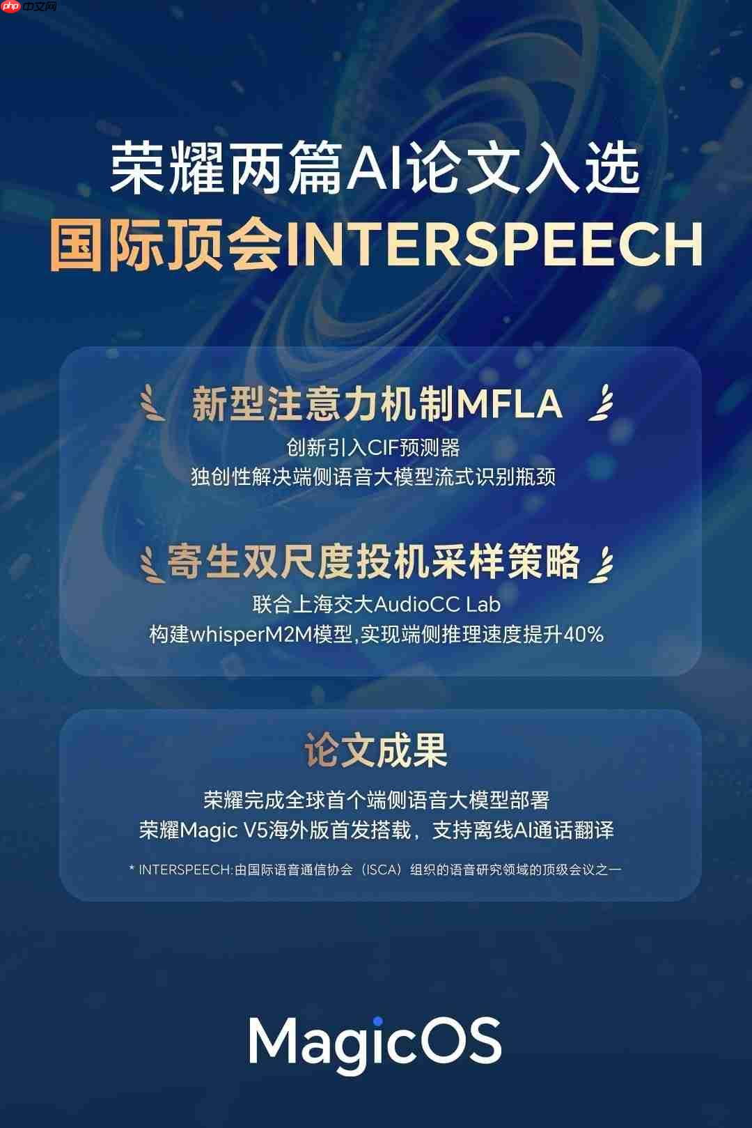 阿尔法战略持续落地：荣耀AI语音技术成果入选INTERSPEECH，筑牢AI领导力