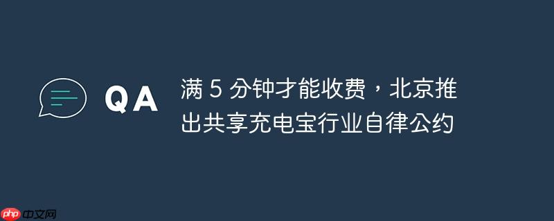 满 5 分钟才能收费,北京推出共享充电宝行业自律公约
