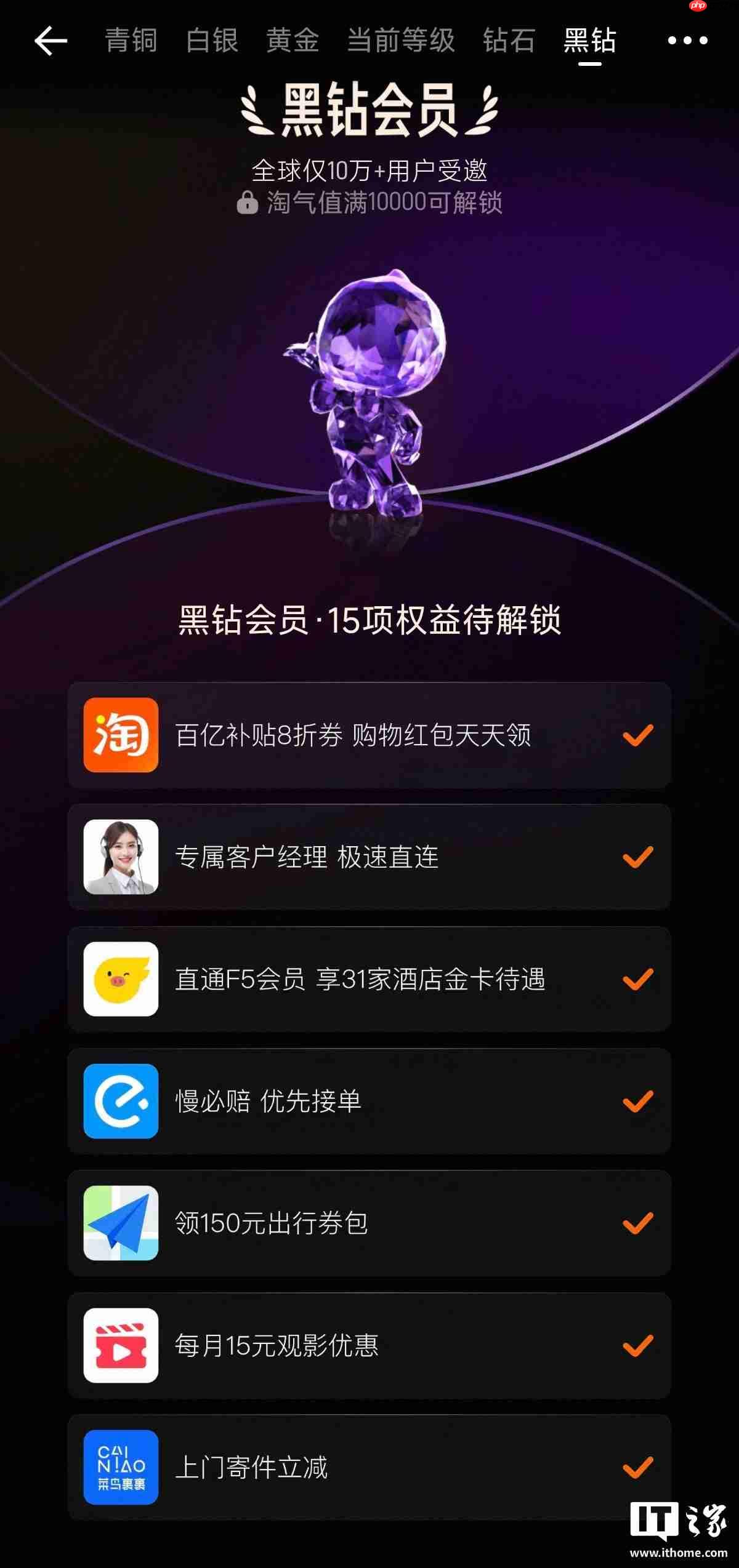 淘宝上线“大会员”体系：打通饿了么、飞猪、菜鸟、高德地图