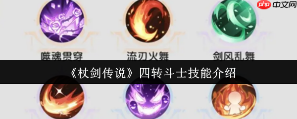 杖剑传说四转斗士技能全解析:0CD流颠覆战场