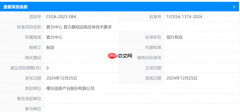 业内首部！中科曙光牵头“算力中心设施总体标准”发布