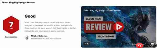 《艾尔登法环：黑夜君临》媒体评分解禁 IGN 7分好评