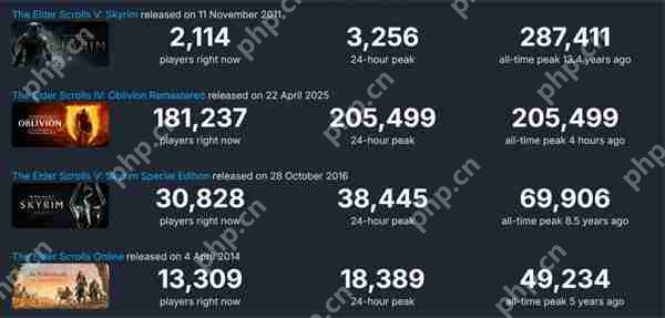 《上古卷轴4：重制版》玩家超400万 Steam在线峰值20万