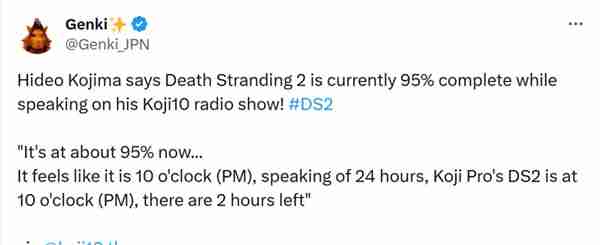 小岛秀夫透漏《死亡搁浅2》细节:开发进度已达95%