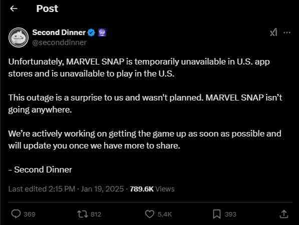 TikTok禁令风波中的漫威Snap:短暂下架与迅速恢复