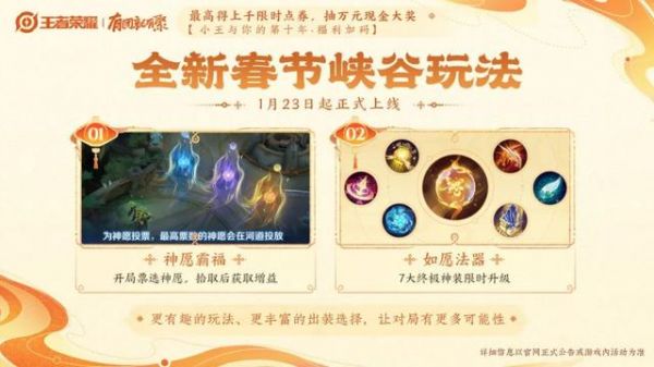 腾讯《王者荣耀》春节版本1月23日上线,宣称“免费得”限时点券