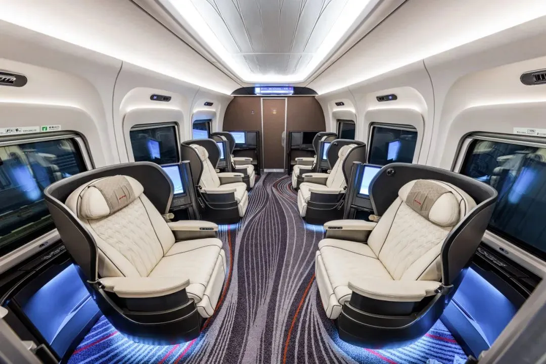 运营时速 400 公里全球最快,我国 CR450 动车组样车内饰、坐席等设计公布