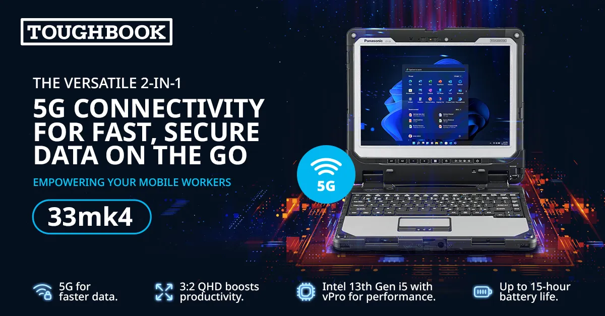 松下推出 TOUGHBOOK 33mk4 三防二合一平板:搭 13 代酷睿、12 英寸触控屏