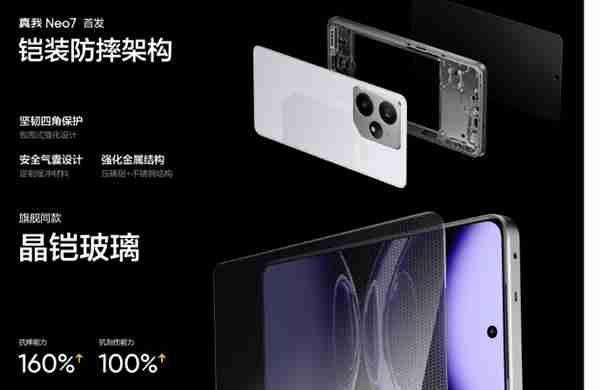 真我Neo7首发铠装防摔架构:搭载IP69+IP68满级防水