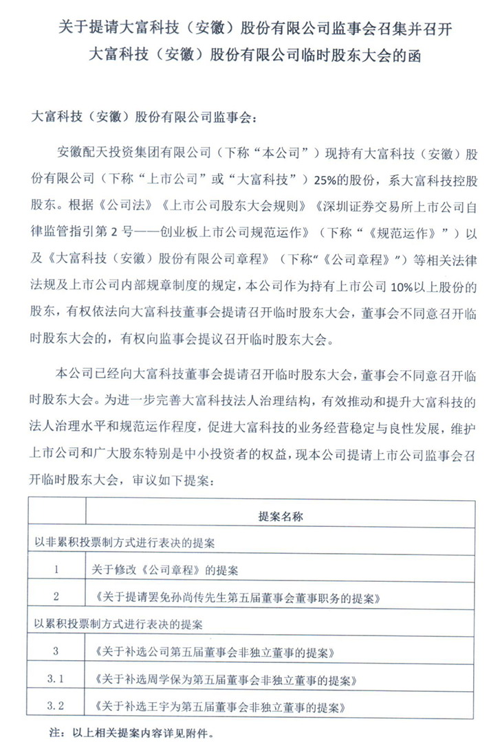 滤波器龙头企业大富科技“内讧”:控股股东欲罢免“失联”创始人孙尚传,对方回应称没失联正常履职