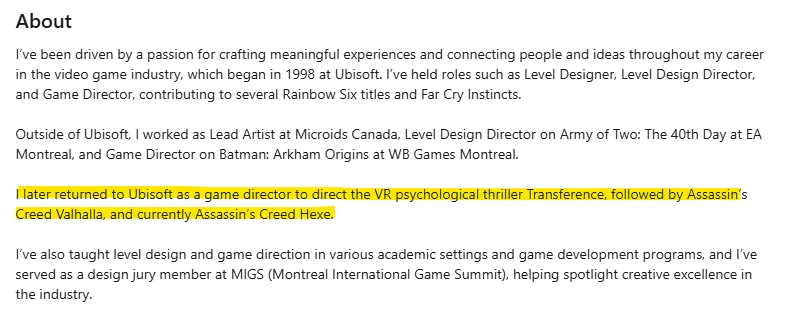 《刺客信条:女巫》将由《刺客信条:英灵殿》总监领导开发