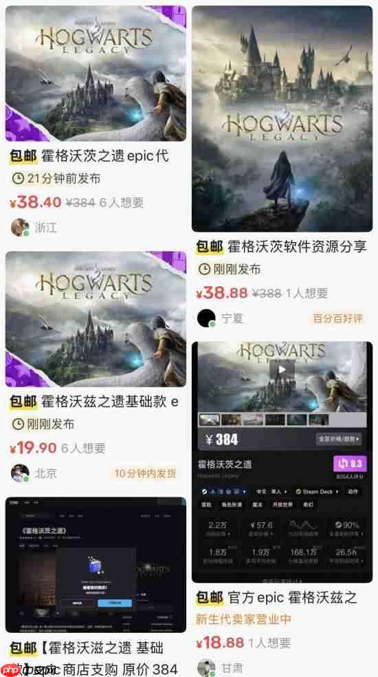 闹剧继续！《霍格沃茨》EPIC账号“热卖”中