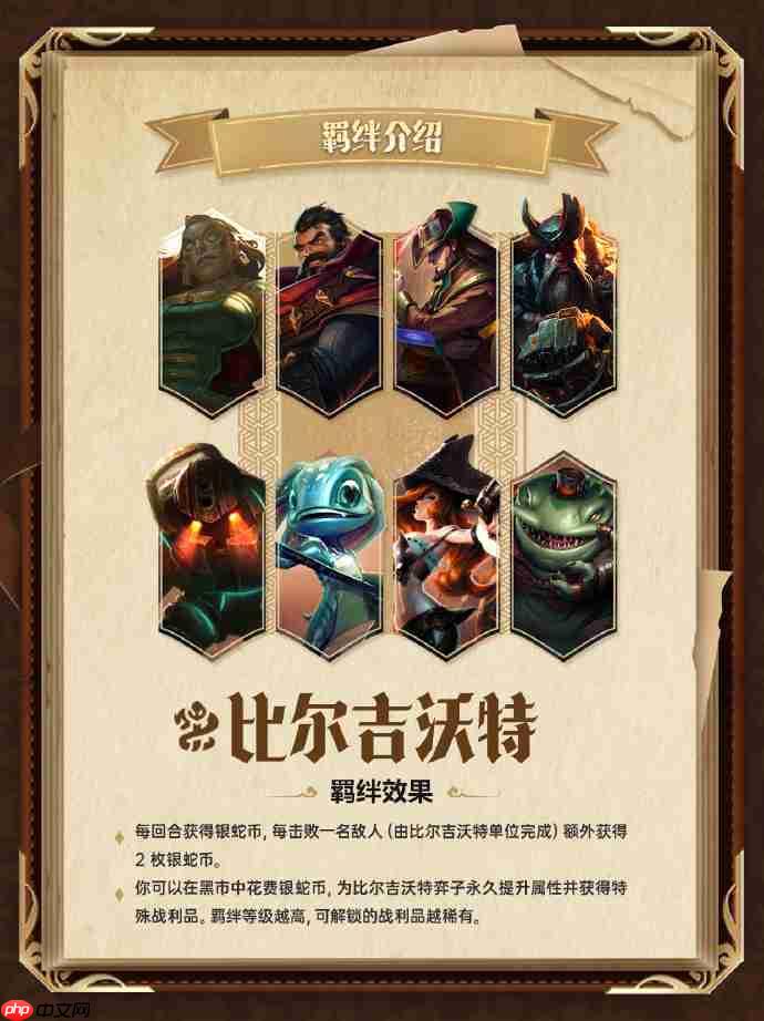 金铲铲之战比尔吉沃特怎么样-金铲铲之战比尔吉沃特羁绊一览