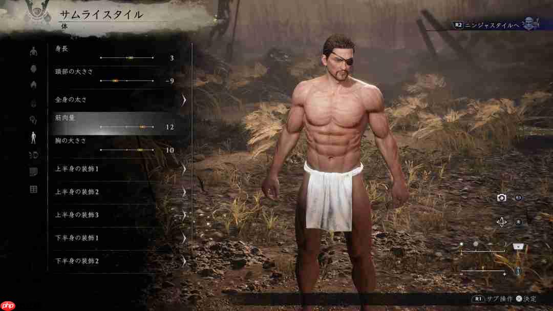 《仁王3》捏人系统异常丰富 玩家可自定义胸部和肌肉